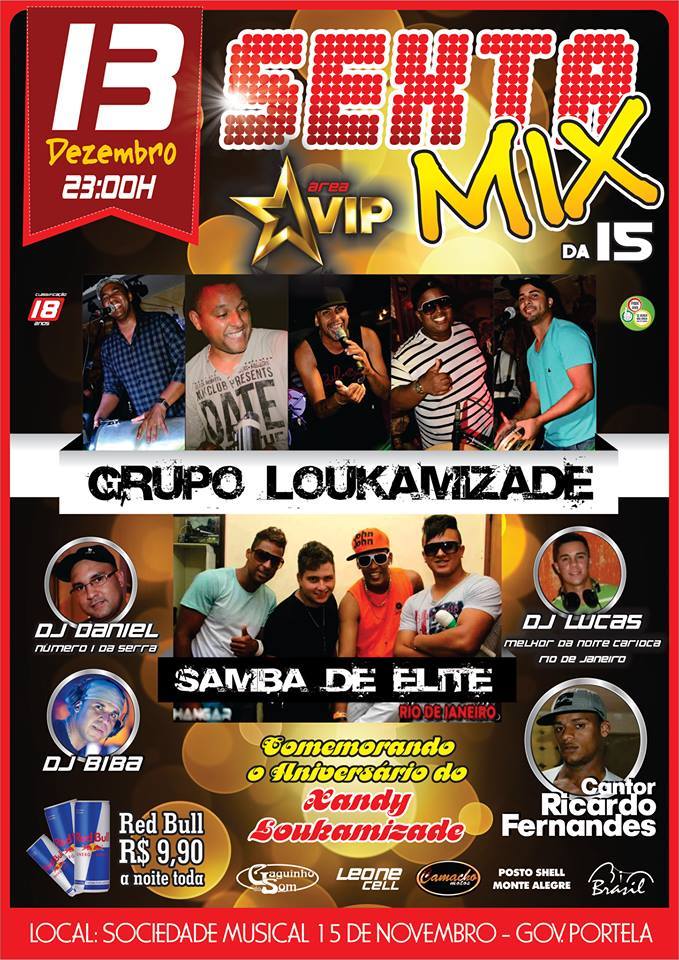 SEXTA MIX VIP NA XV COM GRUPO LOUKAMIZAD