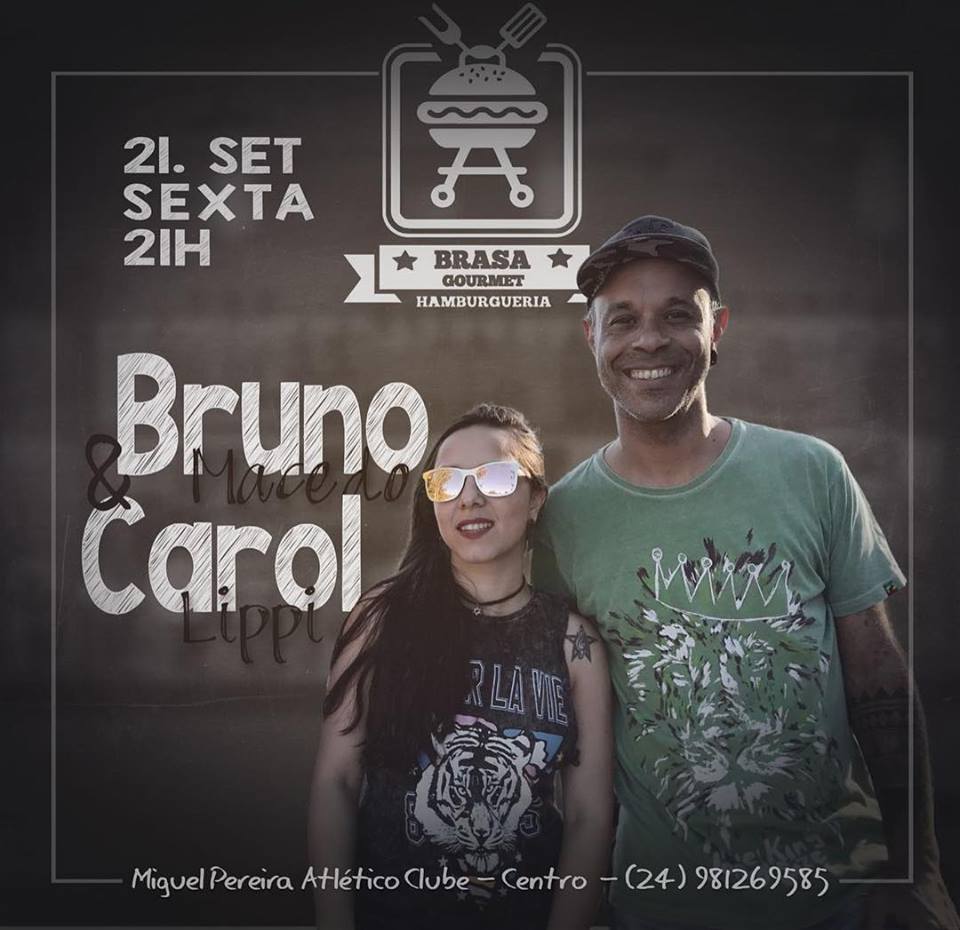 BRUNO MACEDO E CAROL LIPPI NO BRASA GOUR
