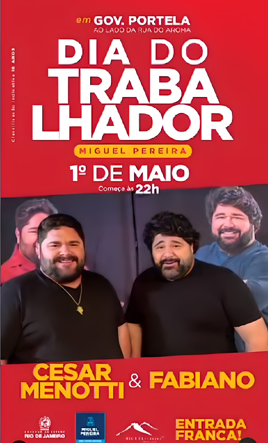 Cesar Menotti e Fabiano na Festa do Trab