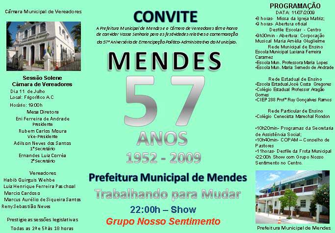 ANIVERS�RIO DE MENDES - RJ COM GRUPO NOS