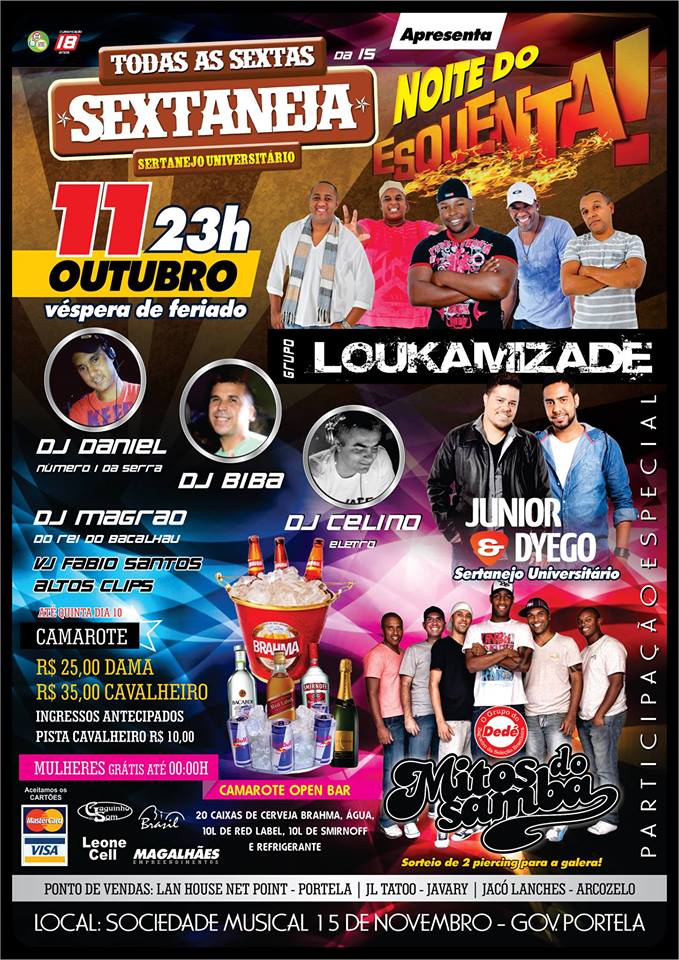 NOITE DO ESQUENTA NA SEXTANEJA DA XV