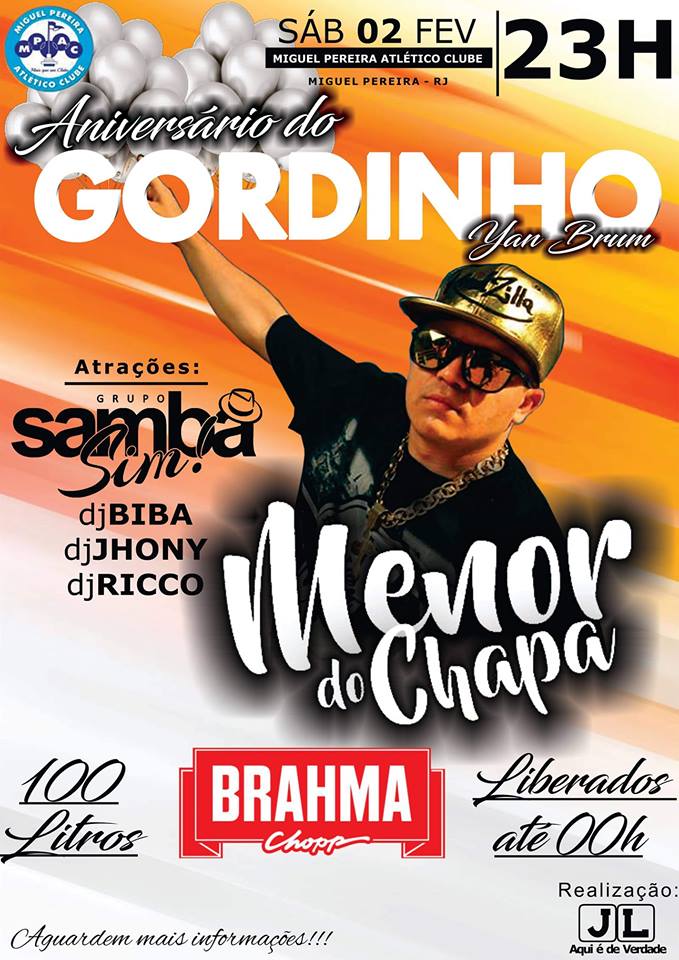 ANIVERS�RIO DO GORDINHO YAN BRUM COM MC 