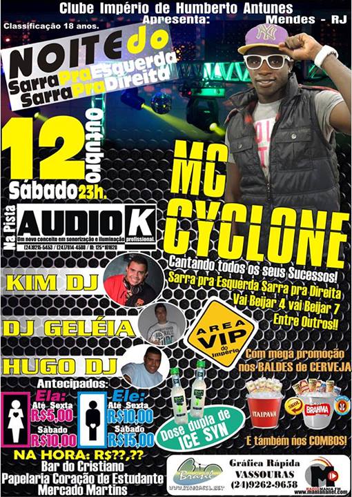 MC CYCLONE , KIM DJ , DJ GEL�IA E HUGO D