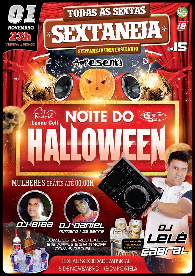 NOITE DO HALLOWEEN NASEXTANEJA DA XV