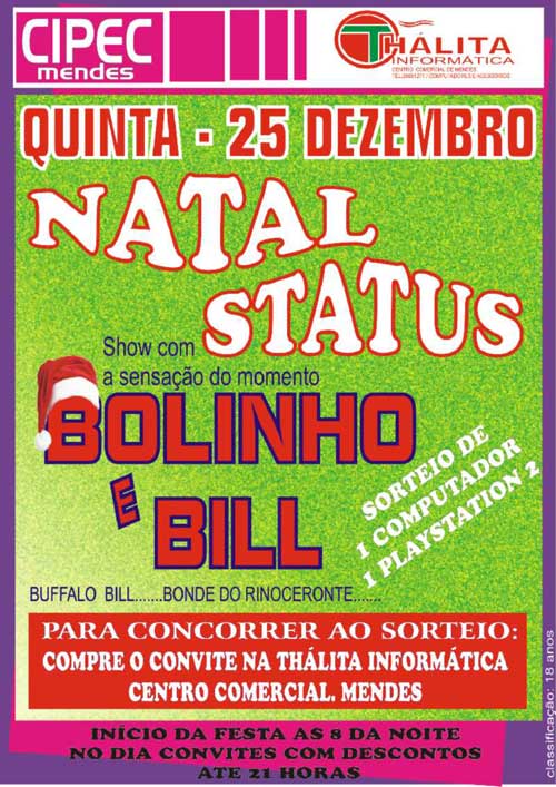 NATAL DA STATUS COM BOLINHO E BIL (BUFAL