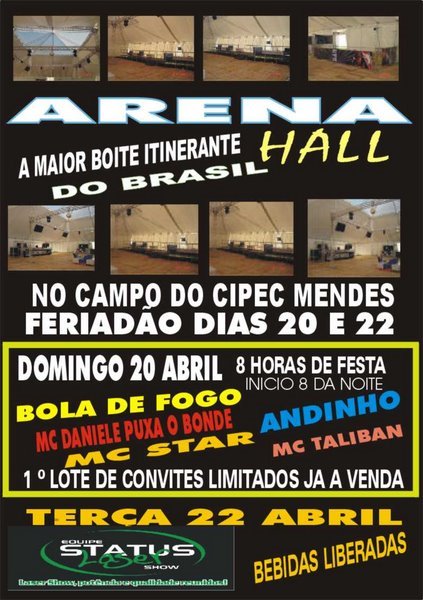 dias 20 e 22 de abril - Arena Hall com b