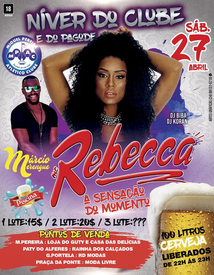 NIVER DO CLUBE MARCIO MERENGUE E REBECCA