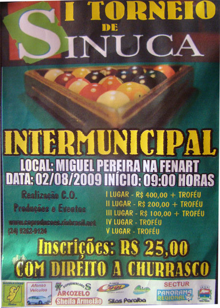 I Torneio de Sinuca Intermunicipal
