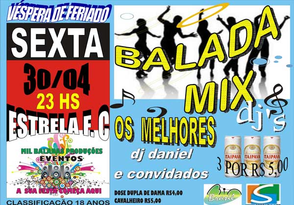 Balada Mix no Estrela Futebol Clube