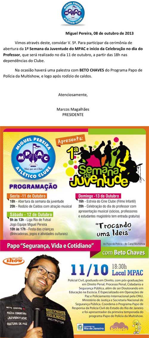 1� SEMANA DA JUVENTUDE NO MPAC - SEXTA F