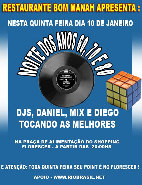 Festa Anos 60,70 e 80 no Restaurante Bom