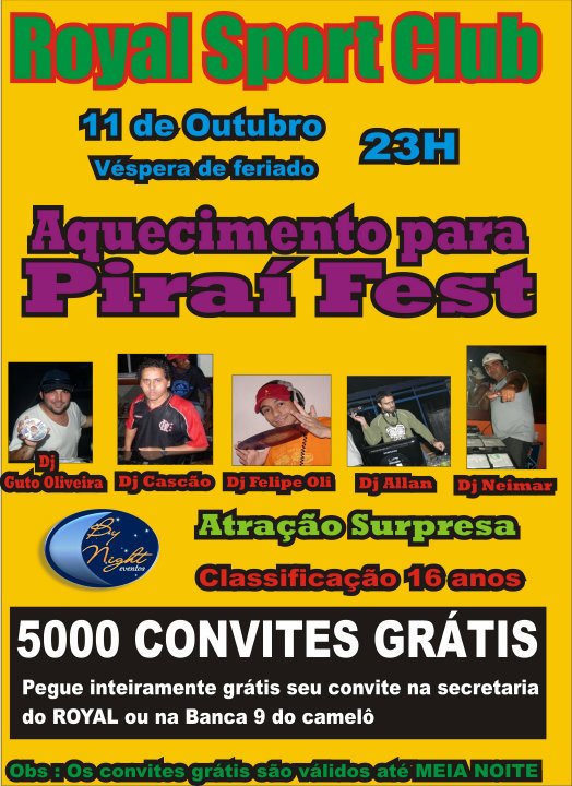 AQUECIMENTO PARA O PIRAI FEST