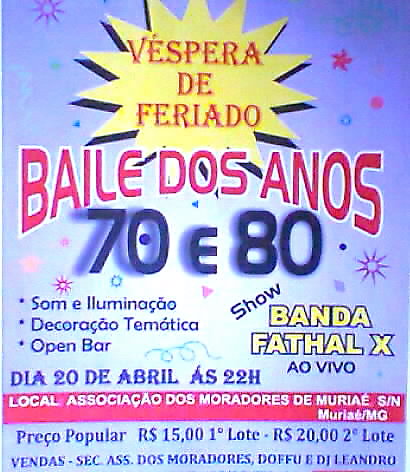 baile dos anos 70 e 80