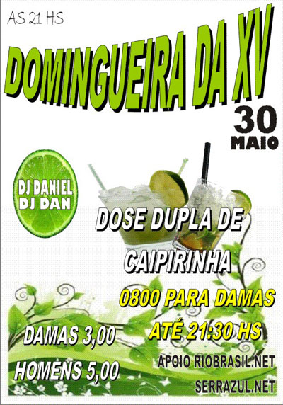 DOSE DUPLA DE CAIPIRINHA NA DOMINGUEIRA 