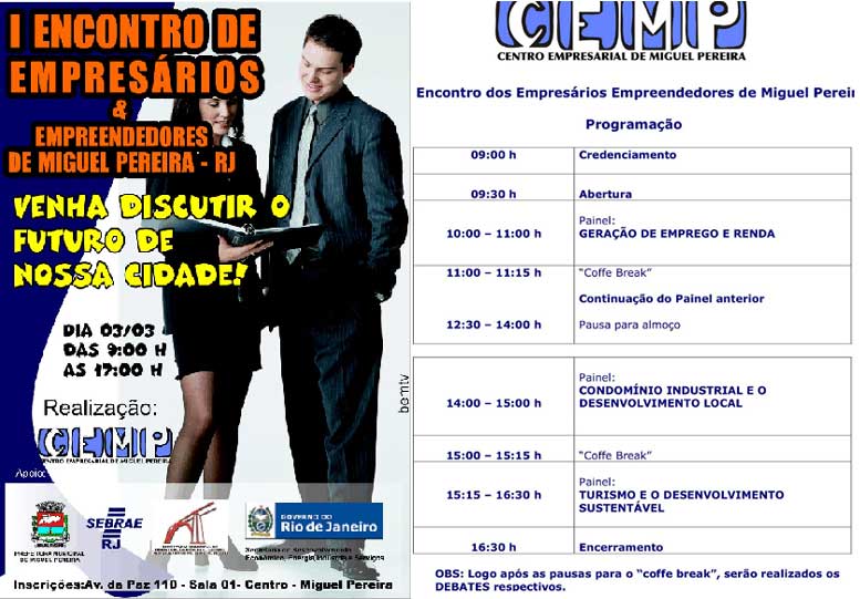 I ENCONTRO DE EMPRES�RIOS E EMPREENDEDOR