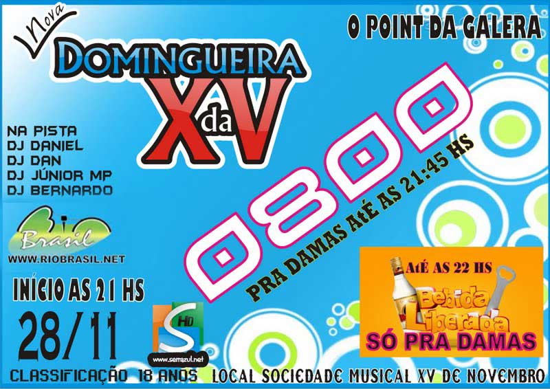 0800 Para as damas na domingueira da XV