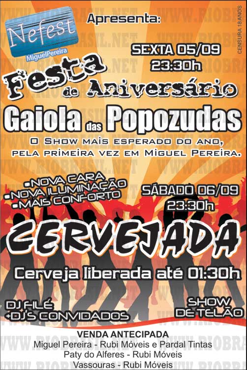 Gaiola das Popozudas no anivers�rio da N