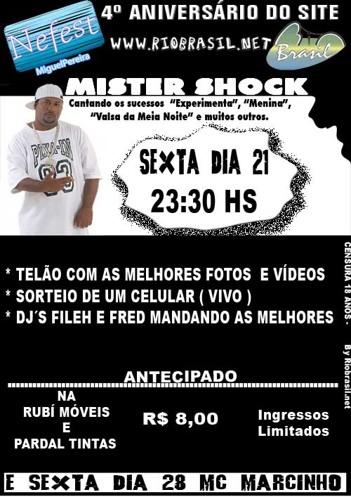 anivers�rio do Site riobrasil com Mister
