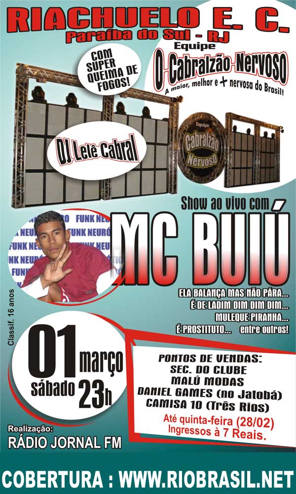 Mc Bui� e Dj Lel� Cabral no Riachuelo Es