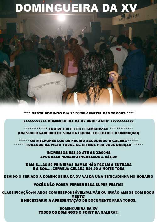 Domingueira da xv